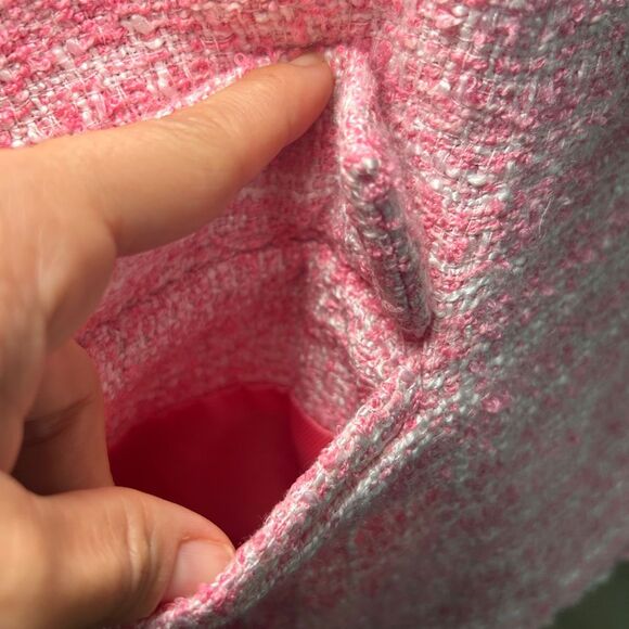 Anthropologie Maeve Pink Tweed Jacket Blazer Size 2 Y2K Preppy Office Pearls‎ - Picture 9 of 10